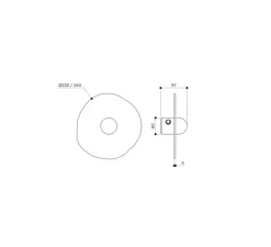 Applique*Contain Applique murale, Organic Ceramic 22/24, , Ø22/24cm, H10cm - céramique gris et crème, verre givré