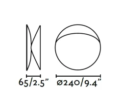 Applique*Faro Applique murale, orientable, Ovo, , Ø24cm - blanc