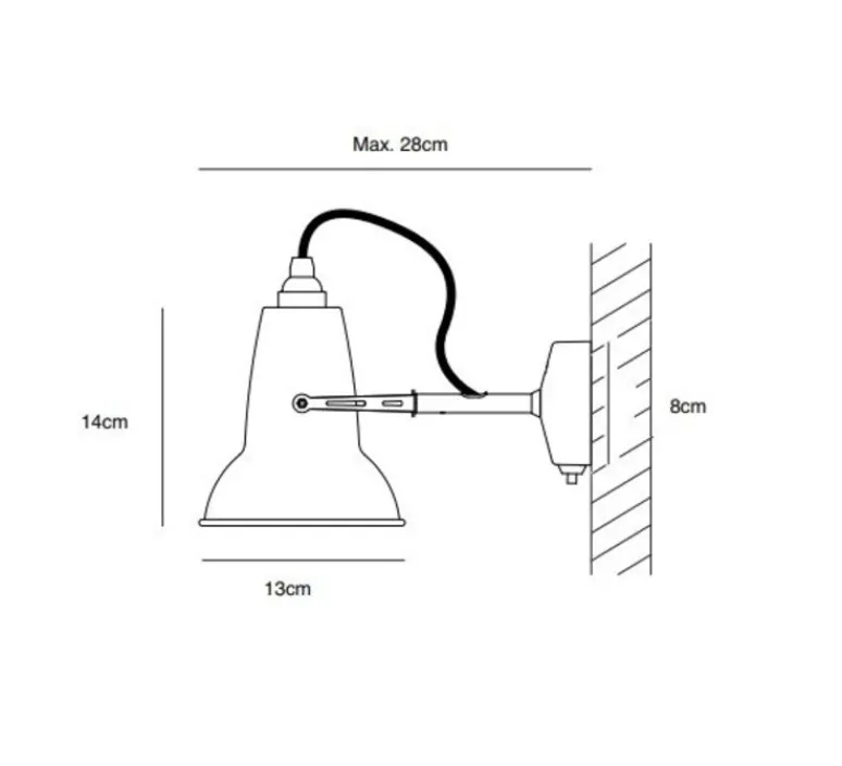 Applique*Anglepoise Applique murale, Original 1227 Mini Wall Light, , L28cm, H14cm - gris