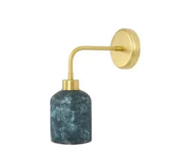Applique*Mullan Lighting Applique murale, Osier, , L12cm, H31cm - bleu terre, laiton satiné