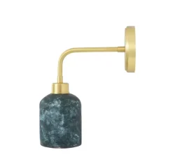 Applique*Mullan Lighting Applique murale, Osier, , L12cm, H31cm - bleu terre, laiton satiné