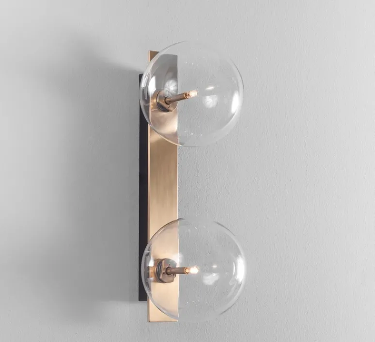 Applique*Schwung Applique murale, Oslo Dual, , L15cm, H40cm - laiton brossé