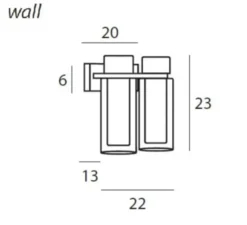 Applique*Tooy Applique murale, Osman, 560.42 verre fumé, métal chrome noir, L21,5cm, H23cm - verre fumé, métal noir matt