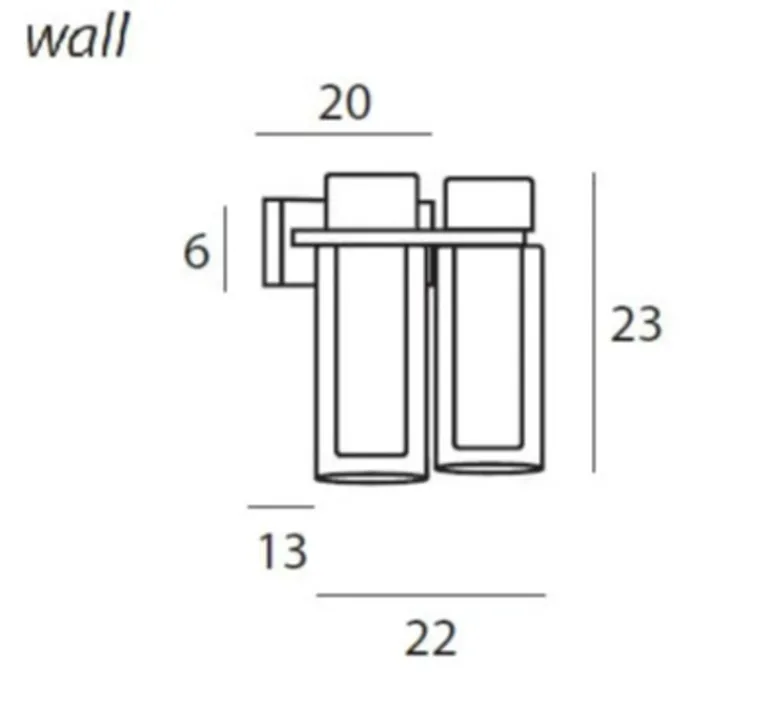 Applique*Tooy Applique murale, Osman, 560.42 verre fumé, métal chrome noir, L21,5cm, H23cm - verre fumé, métal noir matt