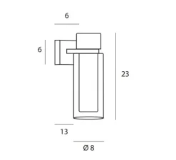 Applique murale, Osman, 560.41 verre blanc et gris fumé, métal noir matt et laiton brossé, L13cm, H23cm - Tooy
