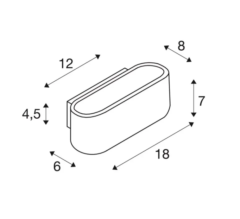Applique*SLV Applique murale, Ossa 180, , Ø18cm, H7cm - blanc