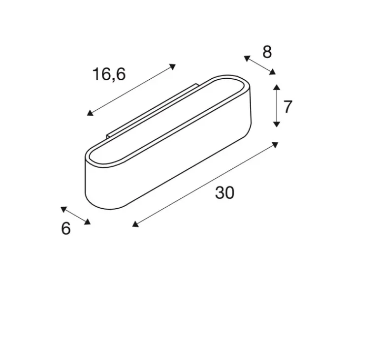 Applique*SLV Applique murale, Ossa 300, , L30cm, H7cm - noir