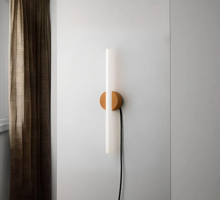 Applique murale, Otto, câble, Jaune ambre, Ø9,5cm, H6cm - Plato Design