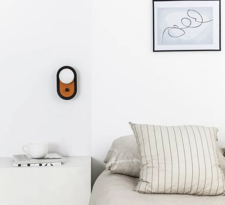 Applique*Faro Applique murale ou lampe à poser, Maya, , LED, dim, 2700K, 580 lm, L8,9cm, H20,6cm - terracotta/noir