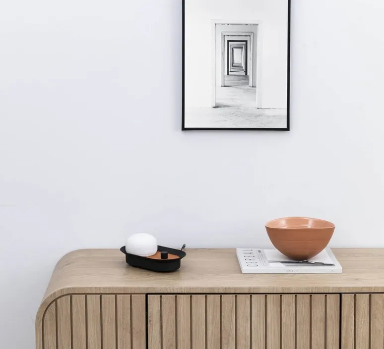 Applique*Faro Applique murale ou lampe à poser, Maya, , LED, dim, 2700K, 580 lm, L8,9cm, H20,6cm - terracotta/noir