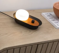 Applique*Faro Applique murale ou lampe à poser, Maya, , LED, dim, 2700K, 580 lm, L8,9cm, H20,6cm - terracotta/noir