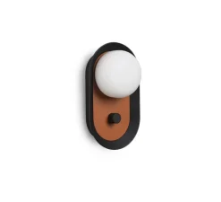 Applique*Faro Applique murale ou lampe à poser, Maya, , LED, dim, 2700K, 580 lm, L8,9cm, H20,6cm - terracotta/noir