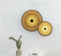 Applique murale ou plafonnier, Costas 600 H70, noir mat, Ø60cm, H7cm - Faro