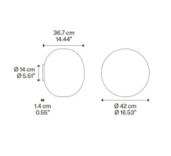 Applique*Lodes Applique murale ou Plafonnier, Volum 42, , IP54, Ø42cm, H36,7cm - blanc brillant