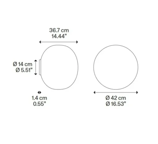 Applique*Lodes Applique murale ou Plafonnier, Volum 42, , IP54, Ø42cm, H36,7cm - blanc brillant