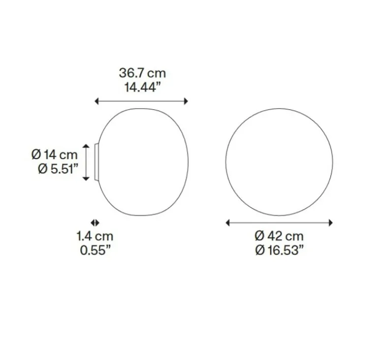 Applique*Lodes Applique murale ou Plafonnier, Volum 42, , IP54, Ø42cm, H36,7cm - blanc brillant