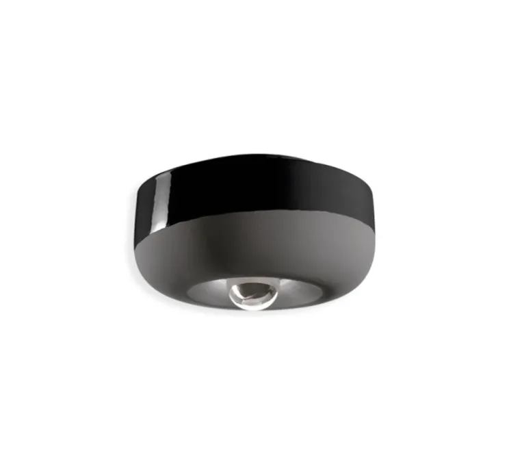 Applique murale ou plafonnier, Bellota, noir carbone, Ø27cm, H14cm - Ferroluce