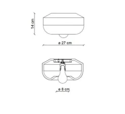Plafonnier & Spot|Applique*Ferroluce Applique murale ou plafonnier, Bellota, , Ø27cm, H14cm - vert bouteille
