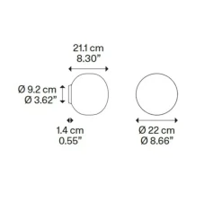 Applique|Plafonnier & Spot*Lodes Applique murale ou Plafonnier, Volum 22, , IP54, Ø22cm, H21,1cm - blanc brillant