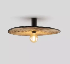 Applique murale ou plafonnier, Costas 600 P140, noir mat, Ø60cm, H14cm - Faro