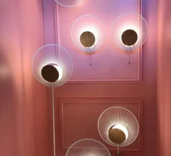 Applique murale, Oyster, blanc, chêne, Ø40cm, H59,3cm - Forestier