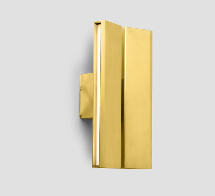 Applique murale, Papilio Double, laiton brossé, LED, dim, 2700K, lm, L17cm, H30cm - Anour