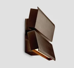 Applique murale, Papilio Double, laiton bruni, LED, dim, 2700K, lm, L17cm, H30cm - Anour