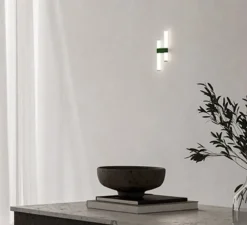 Applique*Axolight Applique murale, Paralela, Modèle 1, driver inclus, , LED, dim, 2700K, 1418 lm, Ø3cm, H29,7cm - Vert pin