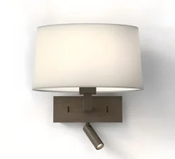 Applique murale, Park Lane reader, bronze, abat-jour blanc, LED + E27, 2700K, 101 lm, L28,5cm, H34,8cm - Astro