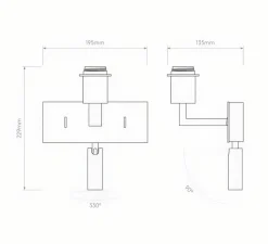 Applique murale, Park Lane reader, bronze, abat-jour blanc, LED + E27, 2700K, 101 lm, L28,5cm, H34,8cm - Astro