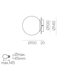 Applique*ACB Applique murale, Parma, , IP44, Ø15cm, H14cm - or