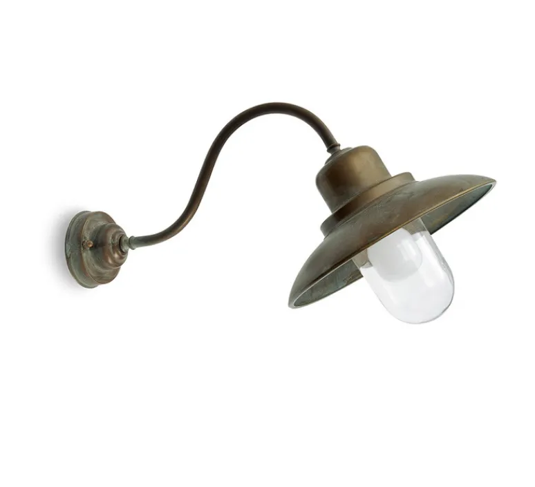 Applique*Moretti Luce Applique murale, Patio 1351, , IP44, Ø30cm, H36,5cm - Laiton Vieilli Couleur Cuivre