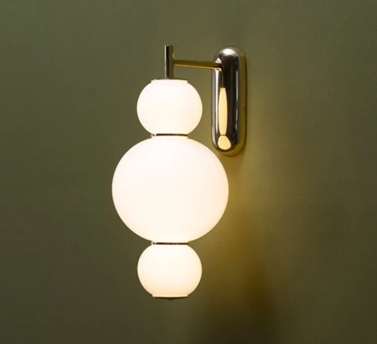 Applique*Formagenda Applique murale, Pearl A, , LED, 2700K, 1200lm, L16,5cm, H40cm - blanc et or