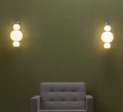 Applique*Formagenda Applique murale, Pearl A, , LED, 2700K, 1200lm, L16,5cm, H40cm - blanc et or