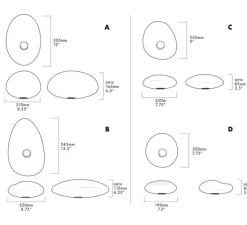 Applique murale, Pebble C Pearl, blanc, LED dimmable, 2700K, 1750lm, L23cm, H20cm - A-N-D