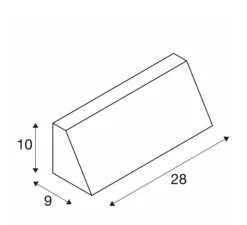 Applique murale, Pema, gris, IP65, LED, 4000K, 1420 lm, L28cm, H10cm - SLV