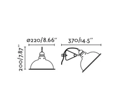 Applique murale, Pepper, noir, Ø22cm, P37cm - Faro