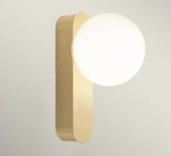 Applique*LEDS C4 Applique murale, Perlina IP, , IP44, LED, dim, 3000K, 355 lm, Ø12cm, H23,7cm - laiton