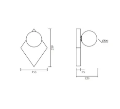 Applique*Atelier Areti Applique murale, Perspective variations 497, , L15cm, H22cm - laiton
