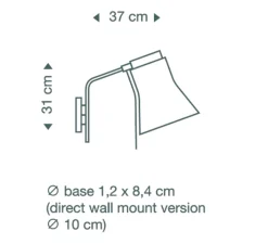 Applique*Secto Design Applique murale, Petite 4630, , LED, Ø20cm, H31cm - noir