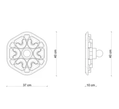 Applique*Ferroluce Applique murale, Phytia, , Ø37cm, H40cm - mix bleu
