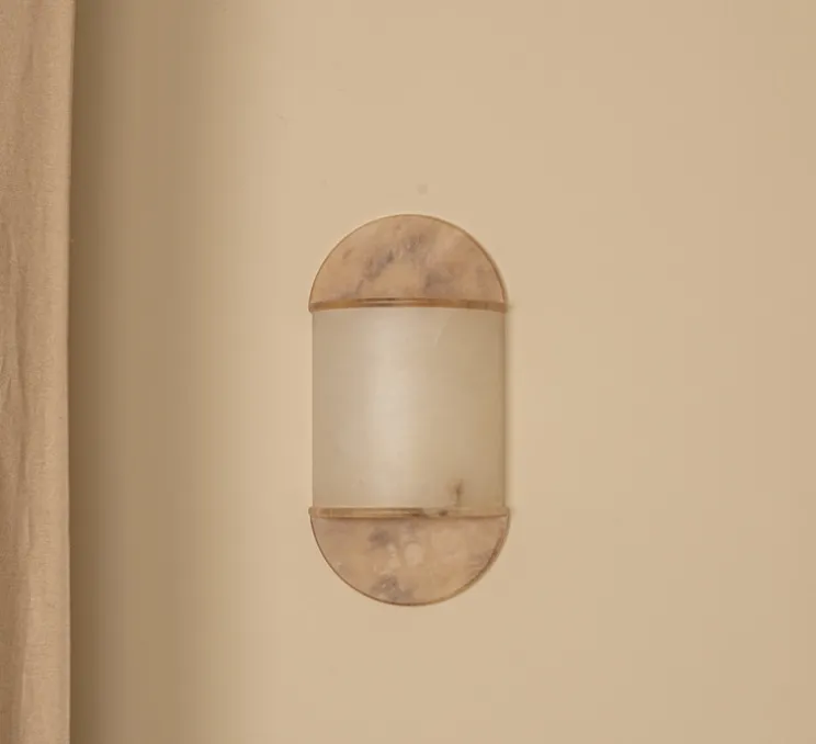 Applique murale, Pilolo, Albâtre Tobacco, L22cm, H42cm - Simone & Marcel