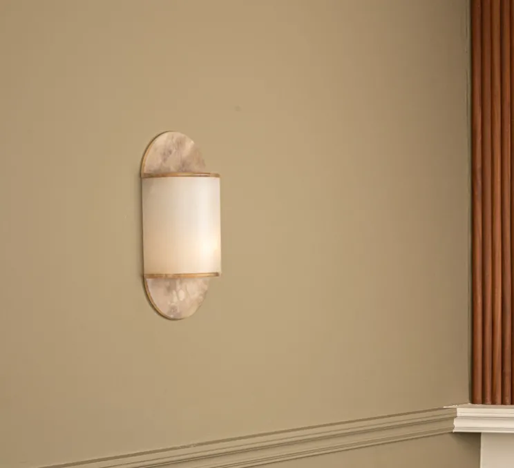 Applique murale, Pilolo, Albâtre Tobacco, L22cm, H42cm - Simone & Marcel