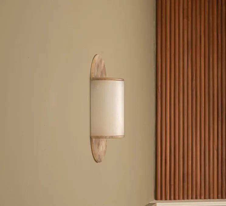 Applique murale, Pilolo, Albâtre Tobacco, L22cm, H42cm - Simone & Marcel