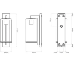 Applique*Astro Applique murale, Pimlico 400, texturé, IP23, L13cm, H40cm - Lighting noir