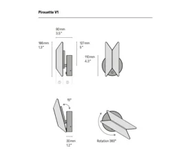 Applique murale, Pirouette V1, laiton satiné, graphite satiné, LED, dim, 2700K, 417 lm, L11cm, H18,6cm - CVL