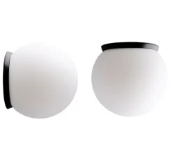 Applique|Plafonnier & Spot*Zangra Applique murale, Plafonnier, Pure Porcelaine, noir, blanc, IP65, Ø20cm, H20cm - noir et blanc
