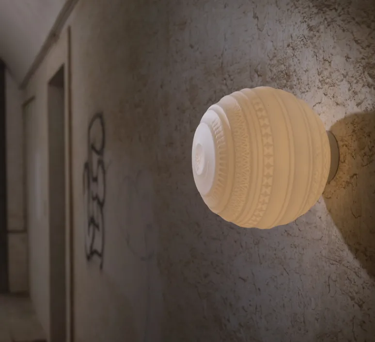 Plafonnier & Spot*Karman Applique murale, Plafonnier, Braille, , Ø25cm, H25cm - blanc