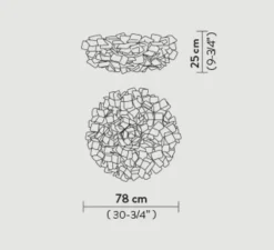 Applique murale, Plafonnier, Clizia L, fumé, Ø78cm - Slamp