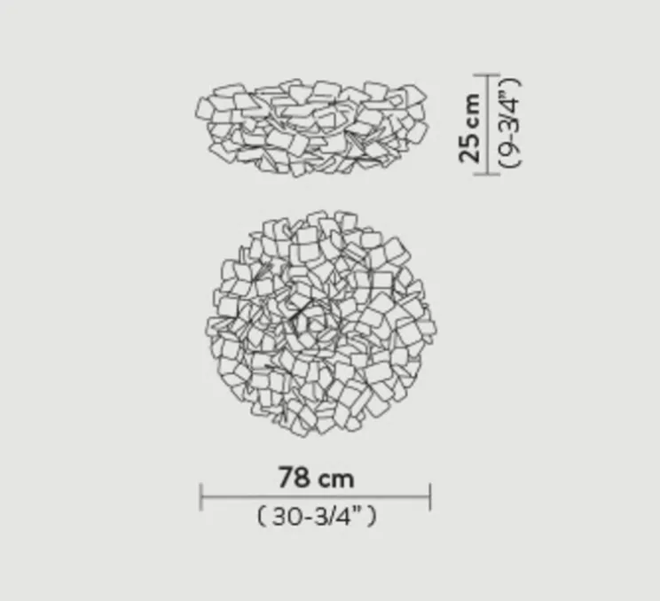 Applique murale, Plafonnier, Clizia L, fumé, Ø78cm - Slamp